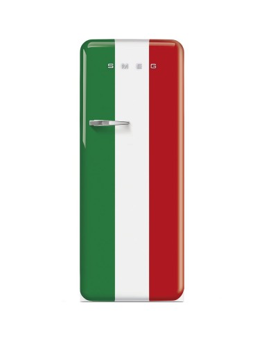 Chłodziarko-zamrażarka, flaga włoska Smeg  Flaga włoska (chromowany uchwyt) FAB28RDIT5