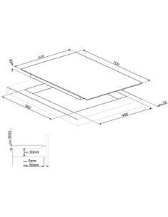 Płyta indukcyjna, 70 cm, szlif. krawędź Smeg  Czarne szkło SI1M7733B