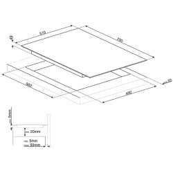 Płyta indukcyjna, 70 cm, szlif. krawędź Smeg  Czarne szkło SI1M7733B