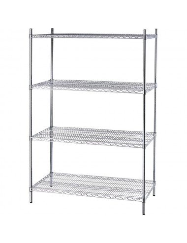 Regał chromowany 4 półki składany 1213x610x1800 mm