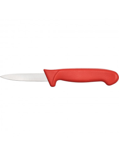 Nóż do obierania HACCP czerwony L 90 mm