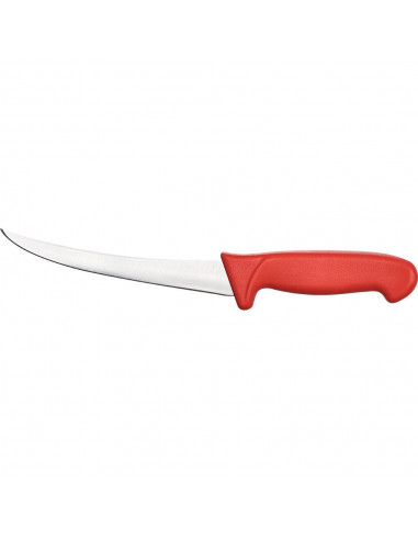 Nóż do oddzielania kości zagięty HACCP czerwony L 150 mm