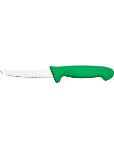 Nóż do warzyw ząbkowany zielony L 100 mm