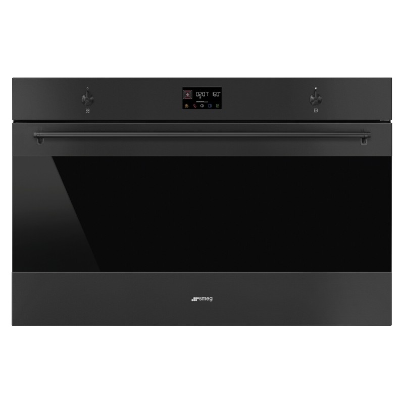 Piekarnik, 90 cm, Classica, czarny mat Smeg  Stal nierdzewna SFP9302TN