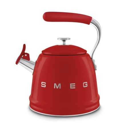 Czajnik z gwizdkiem, czerwony Smeg   WKF01RD