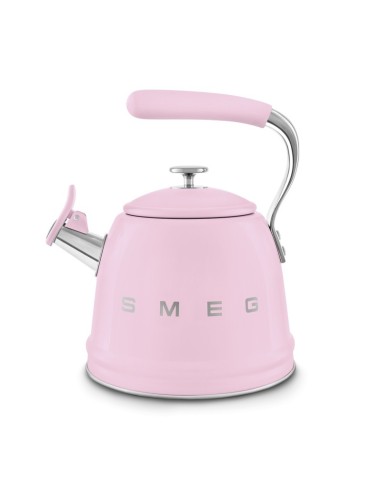 Czajnik z gwizdkiem, pastelowy róż Smeg   WKF01PK
