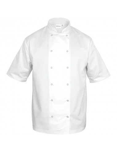 Bluza kucharska unisex krótki rękaw biała rozmiar S