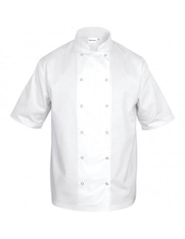 Bluza kucharska unisex krótki rękaw biała rozmiar S