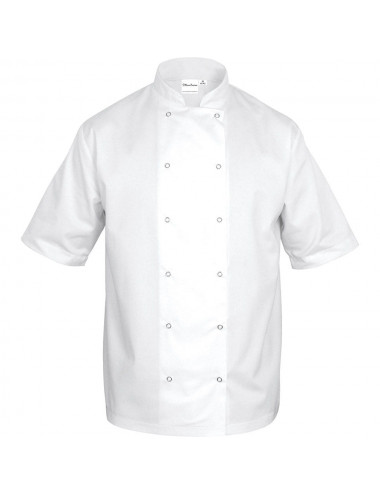 Bluza kucharska unisex krótki rękaw biała rozmiar XL