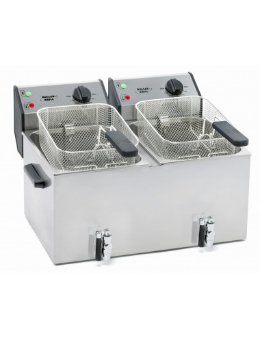Frytownica nastawna 2-komorowa z kranem V 2x8 l P 6.8 kW
