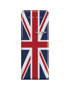 Chłodziarko-zamrażarka, flaga brytyjska Smeg  Flaga brytyjska (chromowany uchwyt) FAB28LDUJ5