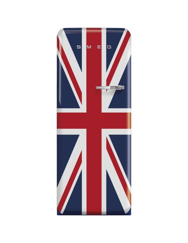 Chłodziarko-zamrażarka, flaga brytyjska Smeg  Flaga brytyjska (chromowany uchwyt) FAB28LDUJ5